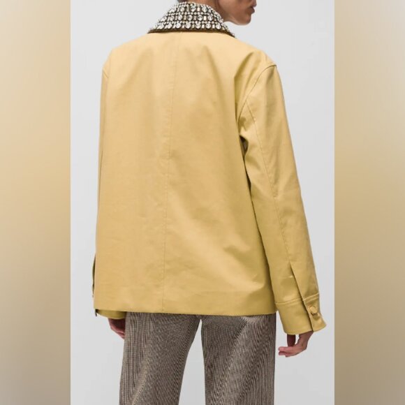 Veronica Beard Arlen Crystal Collar Cotton Dickey Coat - Picture 3 of 14